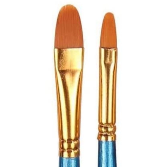 Set of 10 Soft Makeup or Paint Brushes Watercolor Oil Acrylic Paintbrushes Blue - Picture 6 of 8